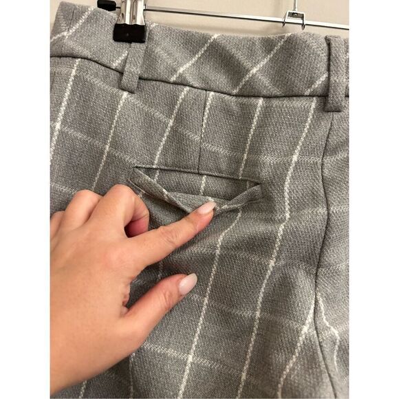 Express gray windowpane plaid Columnist pants size 00R - Picture 9 of 10